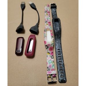 Fitbit One Burgundy with Clip Holder, Two Watchbands & Two USB Chargers